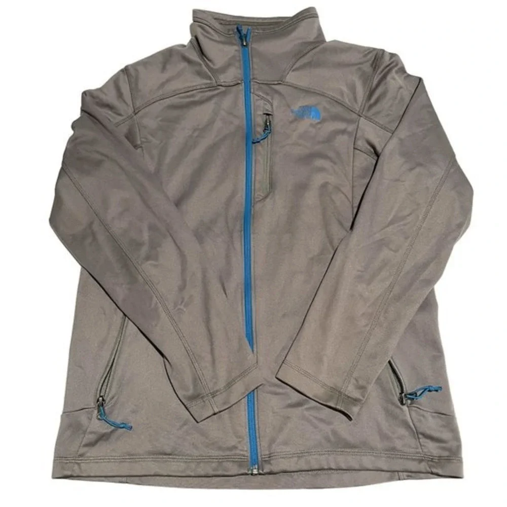 The North Face Mens TKA 100 Glacier‎ Full Zip Fleece Jacket Gray Blue H1